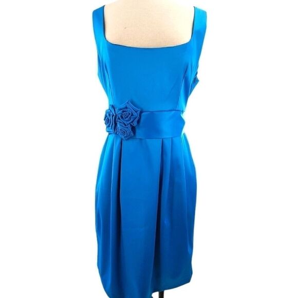 Rich sea blue Eva Franco scoop neck dress - Picture 3 of 9